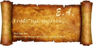 Erdélyi Ancilla névjegykártya